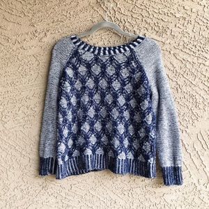 BANANA REPUBLIC Honeycomb Knit Navy Boxy Sweater